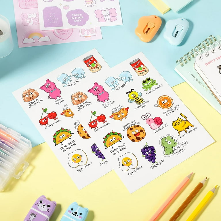 Reward Stickers - 1000-Count Encouragement Sticker Roll for Kids, Motivational Stickers with Cute Animals for Students, Teachers, Classroom Use, 8