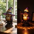 thumbnail image 3 of Sruoe Halloween Witch Owl Acrylic 2D Night Light Owl Table Lamp Vintage Fall Decor LED Desk Lamp for Home Bedroom Holiday Ornament, 3 of 7