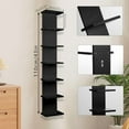 thumbnail image 3 of 7 Tier Wall Shelf Unit - Lack Floating Shelf, Black Compact Display Floating Shelf, Vertical Column Wall Decor Mount Floating Storage Organizer Tall Tower Shelf for Bathroom，Bedrooms, Living Rooms, 3 of 7
