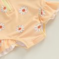 thumbnail image 6 of Bagilaanoe Toddler Baby Girl One-Piece Swimsuit Flower Print Long Sleeve Zipper Rashguard Swimwear + Swimming Cap 6M 9M 12M 18M 24M 3R Kids Ruffle Bathing Suit, 6 of 7