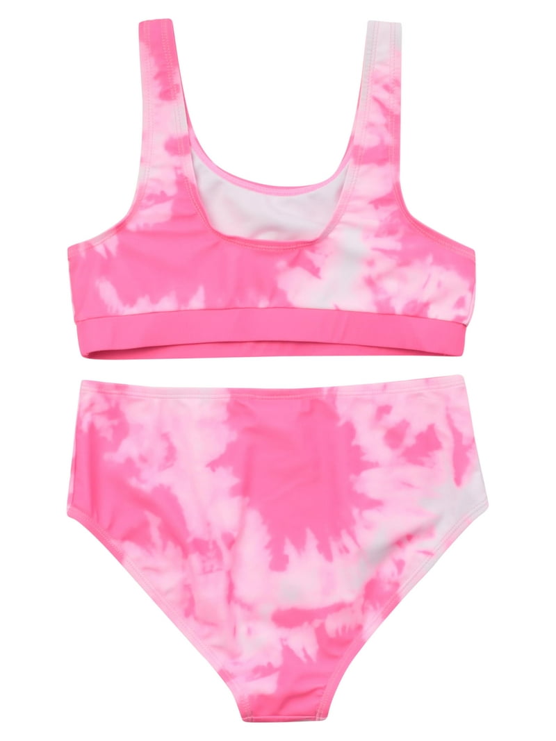 Just Love Girls' UPF 50+ 2-Piece Bikini Swimsuit Set – Neon, Tie