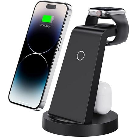 ETEPEHI 3 in 1 Charging Station for iPhone, Wireless Charger for iPhone 14 13 12 11 X Pro Max & Apple Watch - Charging Stand Dock for AirPods