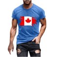 thumbnail image 1 of Pisexur T Shirts for Man , T-Shirt à Manches Courtes Col Rond Imprimé Drapeau Canadien pour Hommes - Bleu, TG Chemises de Golf Hommes & Chemises Hommes, 1 of 6