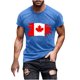 thumbnail image 2 of Tops para hombre, blusas y camisas de cuello redondo y manga corta para hombre. Camiseta de cuello redondo y manga corta con estampado de bandera canadiense para hombre. Blusa de algodón y poliéster p, 2 of 5