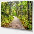 thumbnail image 2 of Promenade en Bois à Travers la Forêt - Paysage Toile Art Print, 2 of 4