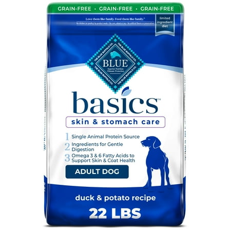 UPC: 0840243100026 | Blue Buffalo Basics Skin & Stomach Care Duck and Potato Dry Dog Food for Adult Dogs  Grain-Free  22 lb. Bag