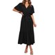 thumbnail image 2 of Vestido boho de playa de verano para mujer: vestido midi sin mangas de color liso con volantes, cuerpo fruncido y espalda descubierta, 2 of 7