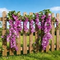 thumbnail image 5 of 6 Feet 10 Branches Light Purple Artificial Wisteria Flowers Hanging Vine for Home Garden Wedding Decor, by Bradem, 5 of 5