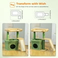 thumbnail image 3 of PEQULTI Small Cat Tree Tower for Indoor Cats Scratcher with Top Perch and Private Cat Condo Green, 3 of 7