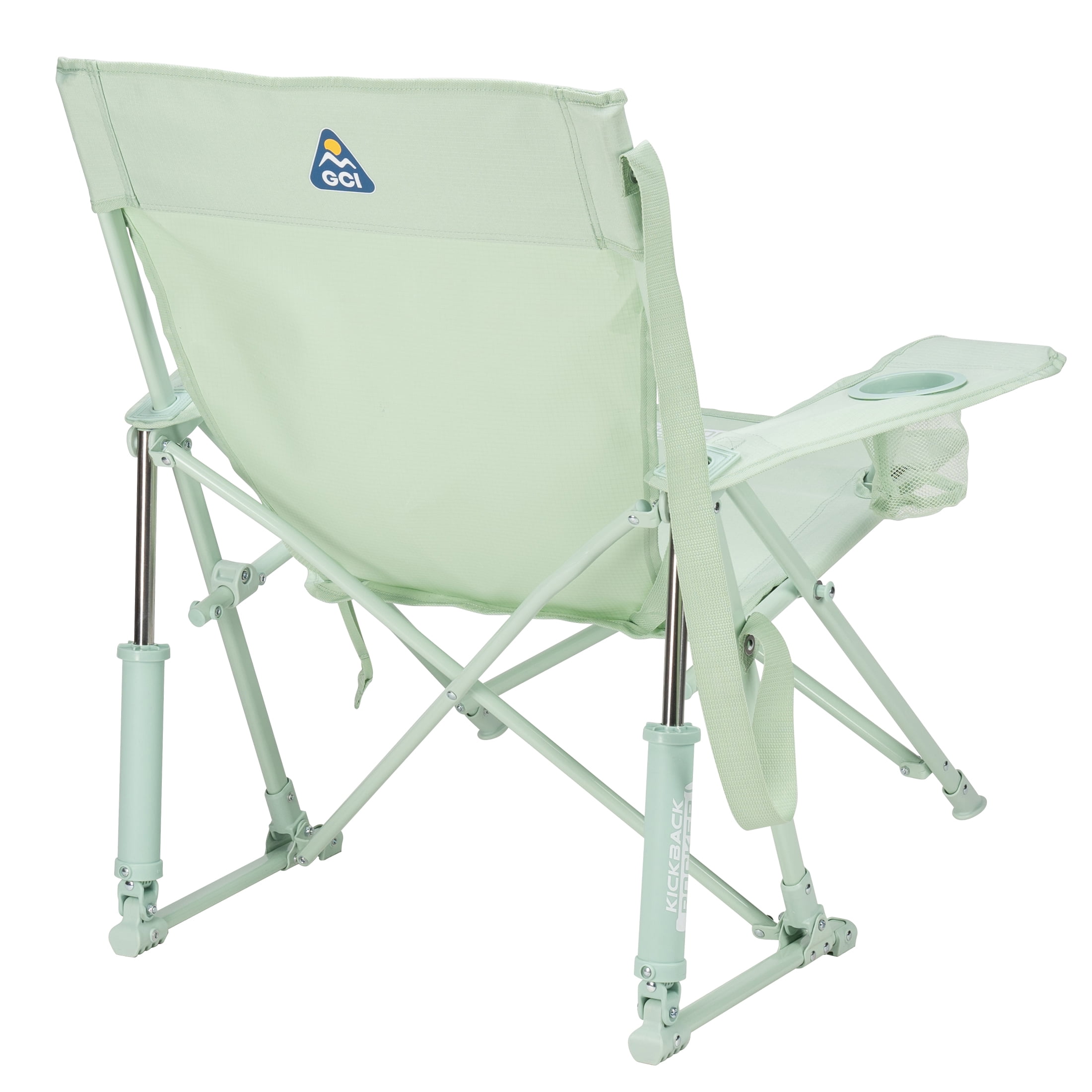 GCI Outdoor Kickback Rocker Low Profile Rocking Camp Chair, Pastel Green