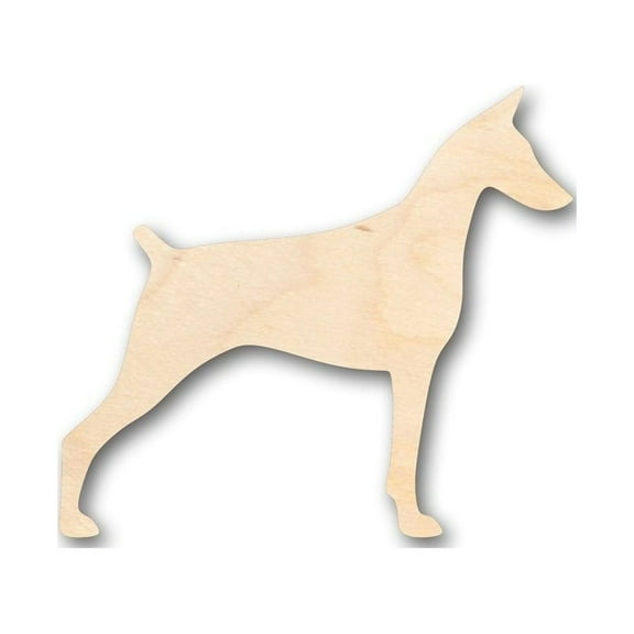 Unfinished Wood Doberman Dog Shape - Animal - Pet - Craft - up to 46" DIY 4" / 1/4"