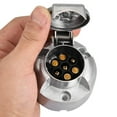 thumbnail image 3 of 12V 7Pin Trailer Plug Socket Connector Adapter Ideal European Standard  Light Transfer Aluminium Brass Silver 7 Pin Caravan RV Boat Truck, 3 of 7