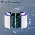 thumbnail image 4 of Air Purifier Filter Replacement for Dyson Pure Cool Purifying Fan TP04 HP04 DP04, 2-in-1 360° Combi True HEPA and Activated Carbon Filter, 4 of 6