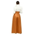 thumbnail image 4 of DHFJKG High Waist Wide Leg Pants For Women Fashion Trousers Metallic Glossy Night Out Comfortable Belted Versatile Trousers, 4 of 7