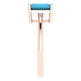 thumbnail image 3 of 1.75 ctw Solitaire Anniversary Ring for Women | Radiant Cut Simulated Turquoise | Hyperallergenic Solid 18K Rose Gold, 3 of 5