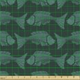 thumbnail image 2 of Ambesonne Fish Fabric by the Yard Upholstery, Vintage Style Dark Sea Graphic, 5 Yards, Hunter Green Grey Teal, 2 of 5