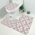 thumbnail image 2 of Pioneer Flower Floral Print Pattern Bathroom Rugs Sets 3 Piece,Toilet Cover Set,Absorbent Non Slip Bathroom Mats Sets with U-Shaped Contour Rug Toilet Rug Set, 2 of 5