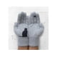 thumbnail image 2 of Guantes de mujer para invierno, cálidos y fríos, de cachemira, gruesos, con estampado de gato de dibujos animados, de lana, tejidos, con dedos completos, 2 juegos, gris y rosa, 2 of 2