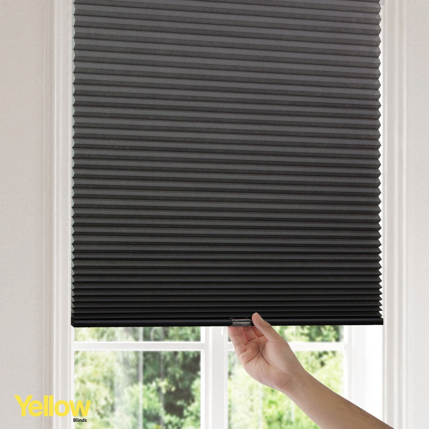 Yellow Blinds Cordless Light Filtering Honeycomb Cellular Shade Skyline Fog - 32.25"W X 84"H