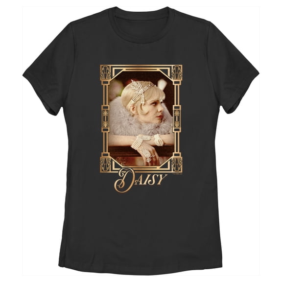 Women's The Great Gatsby Daisy Buchanan Portrait  Graphic Tee Black 2X Large