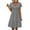 Gray, variant on Busydd Womens Dresses Solid Color V Neck Midi Dress Tiered Short Sleeve Mini Dress Summer Casual Loose Fit Sundresses Knee Length Dress Fashion Flowy Beach Dresses