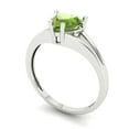 thumbnail image 2 of 1 ctw Solitaire Anniversary Ring for Women | Heart Cut Natural Peridot | Hyperallergenic Solid 14K White Gold, 2 of 5