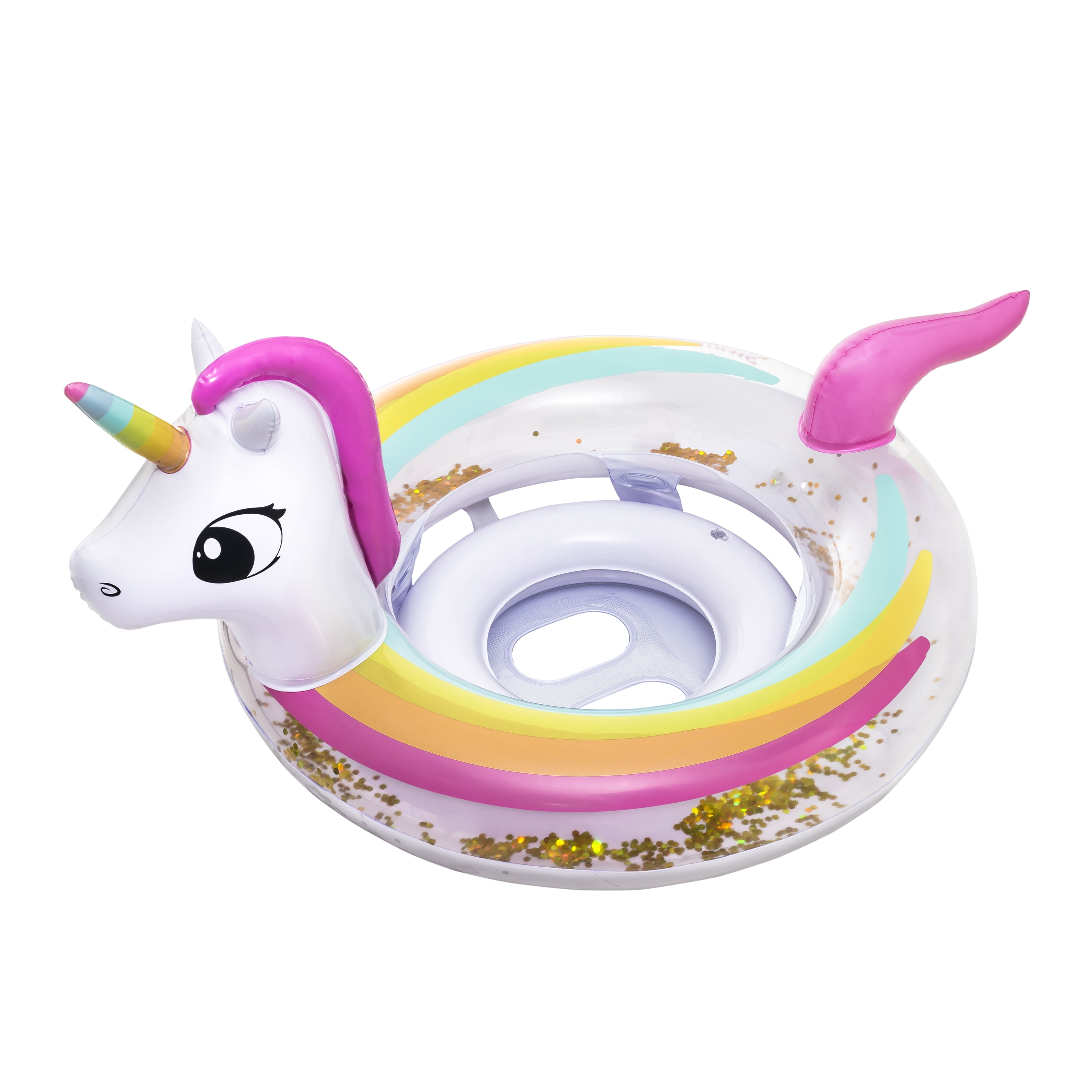 SwimSchool Unicorn Glitter 36in Inflatable Baby Boat Pool Floating 6-18 Months for sale online 