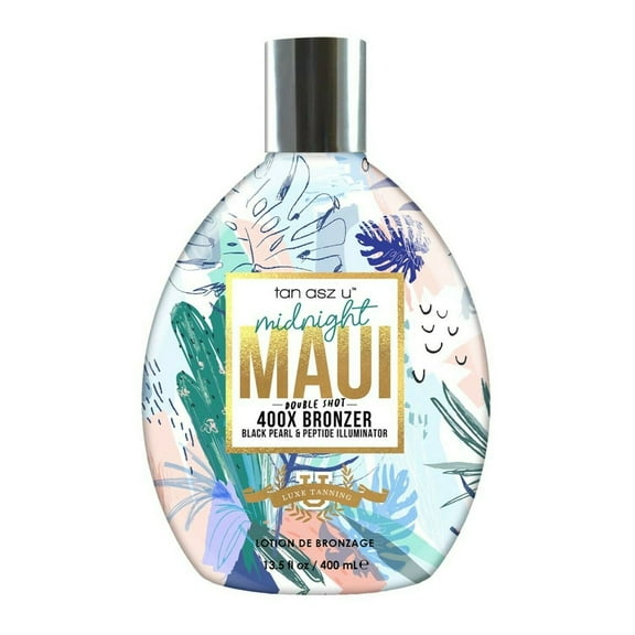 Tan Asz U Midnight Maui Double Shot 400X Bronzer Tanning Lotion 13.5oz