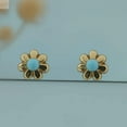 thumbnail image 2 of 18K Solid Yellow Gold Turquoise Flower Coverage Screwback Earrings, 2 of 4