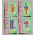 thumbnail image 1 of Popular Retro Colorful Patterned Ice Cream and Popsicle Set; Four 11 by 14-Inch Hand-Stretched Canvases, 1 of 1