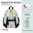 thumbnail image 5 of Multicolor Cat and Dot Blue Pattern Backpack for School, Cute School Bag with Adjustable Shoulder Straps and Padded Back, 15"x11.42"x5.5", 5 of 5