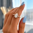 thumbnail image 4 of vylahjewellery Pear Moissanite Ring, Engagement Ring for Women, Proposal Ring with Side Stones, Luxury Bridal Ring, 4 of 9