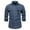 Dark Blue, variant on Men's Denim Workwear Jacket Loose Casual Long Sleeved Snap Button Jacket Laple Collar with Chest Pockets