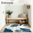 thumbnail image 3 of ODIKA 5'x7' Machine Washable Non-Slip Area Rug, Navy Ivory Botanical with Abstract Tropical Leaf High Traffic Rug, Blue, 70658, 3 of 7
