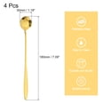 thumbnail image 2 of Uxcell 4Pack 7" Stainless Steel Long Handle Rose Teaspoon Coffee Spoon, Gold, 2 of 4