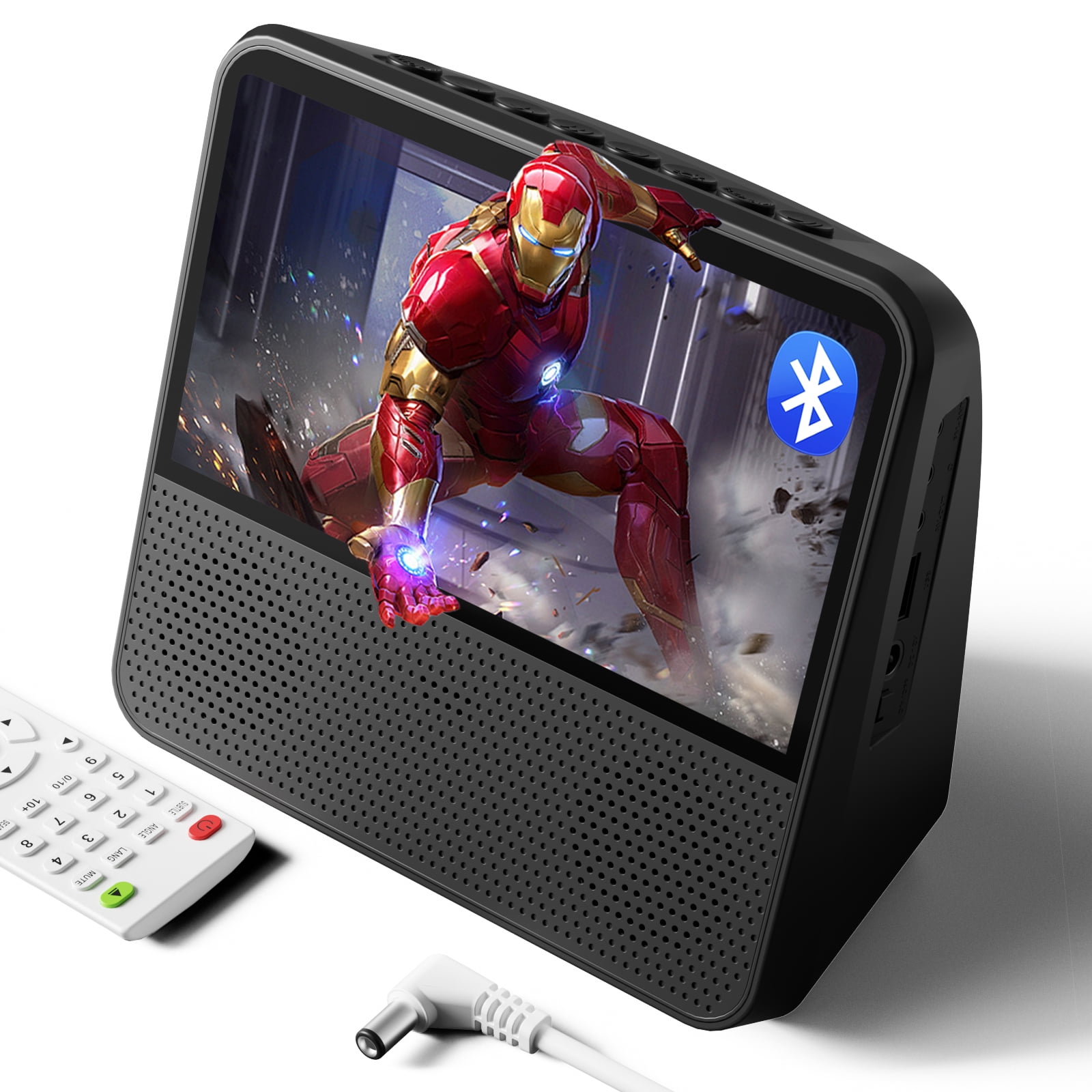 Portable DVD Player with 4000mAh Rechargeable Battery 7-Inch 1024*600 HD Screen Supports Disc Bluetooth USB AV Car CD DVD Players for Kids