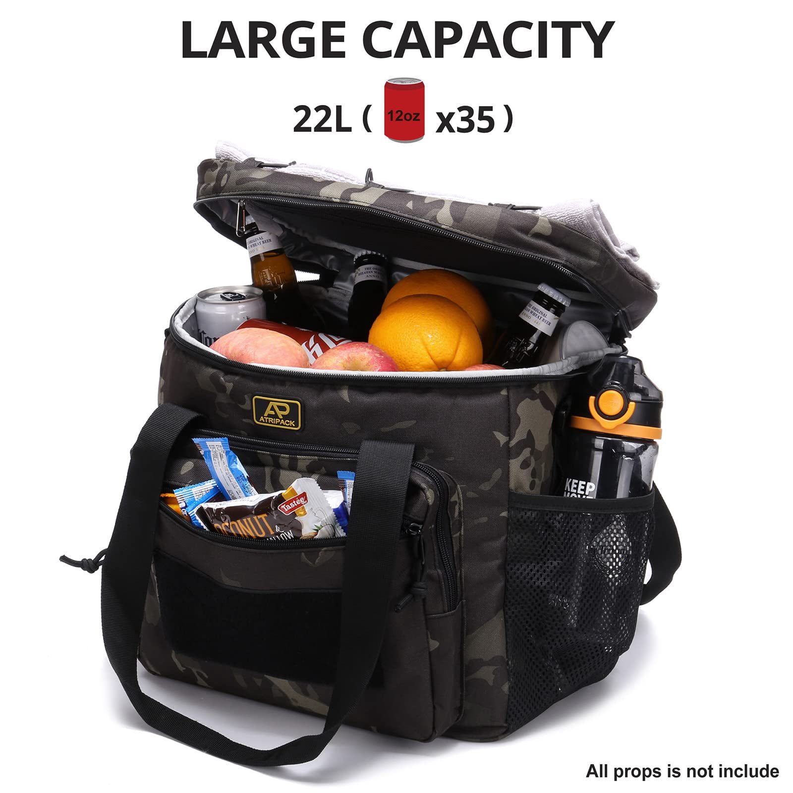 Lunch Box for Men, Lunch Bag Webbing Leakproof Insulated Large Lunch Cooler Bag Women Adult Meal with Adjustable Shoulder Strap Durable Lunch Pail-Camo Black