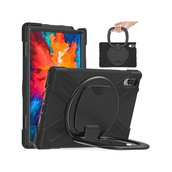 Case for Lenovo Tab P11 Pro 11.5 Inch 2020 TB-J706F / TB-J706L, Heavy Duty Shockproof Rugged Drop Resistant Impact Resistant Silicone Protective Case with Stand/Handle Hand Strap/Shoulder Strap