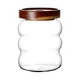 thumbnail image 3 of Tarro de vidrio transparente con tapa de madera para condimentos y alimentos. Hilo de 550ML, 3 of 9