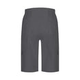 thumbnail image 5 of Women's Bermuda Shorts with Pocket, High Waist Relaxed Fit Utility Bottoms, Plain Casual Summer Wear for Outdoor Daily, 5 of 5