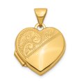 thumbnail image 1 of 14k Yellow Gold 15mm Half Heart Locket Pendant Charm, 1 of 6