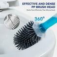 thumbnail image 2 of Toilet Brush and Holder - Durable Bristles Toilet Bowl Scrubber for Bathroom Cleaning, Brush Bathroom Accessories with Refillable Handle - White, 2 of 8