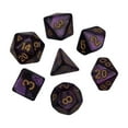 thumbnail image 4 of 7x Polyhedral Dices Smooth D4-D20 for Math Teaching sets board Bar Table Board Games Violet Black, 4 of 7