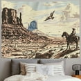 thumbnail image 2 of Nawypu YEAHSPACE Western Tapestry Cowboy Tapestry for Bedroom Aesthetic Wall Hanging Wall American Cowboy Riding Horse in Wild West eagle, 2 of 6
