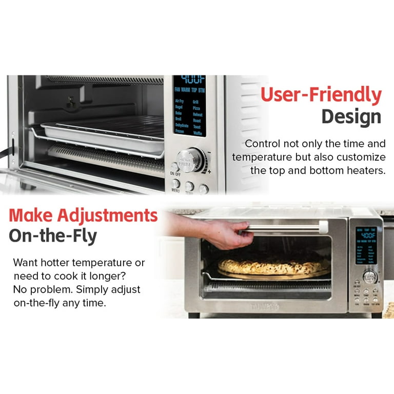 Nuwave Bravo 12-in-1 Digital Toaster Oven, Countertop Convection Oven & Air  Fryer Combo, 1800 Watts, 21-Qt Capacity, 50°-450°F Temp Controls, Dual