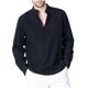 thumbnail image 1 of Blusa y camisa de manga larga con cuello alto para hombre, moda masculina, color liso, cuello vuelto, medio cárdigan, camisa informal, blusa con botones para hombre, 1 of 2
