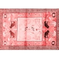 thumbnail image 1 of Ahgly Company Indoor Rectangle Animal Red Traditional Area Rugs, 2' x 5', 1 of 4