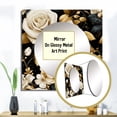 thumbnail image 3 of Designart "Harmonious Beige Rose Elegance II" Floral Black Large Square Mirror - Square Bedroom Mirror Printed Wall Decor - Cottage Square Printed Wall Mirror Art, 3 of 5