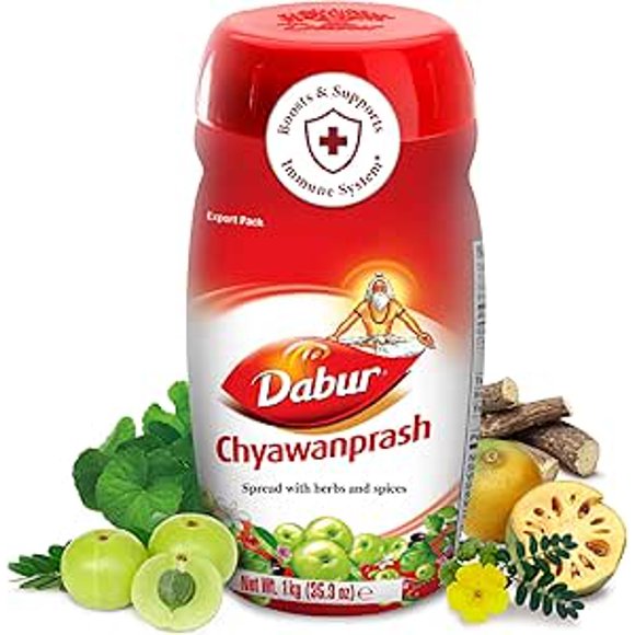 Dabur Chyawanprash 1kg – Ayurvedic Herbal Jam with 41 Natural Ingredients, Immune Support & Antioxidant Rich Spread