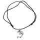 thumbnail image 1 of Moda Plata Sánscrito Yoga Gimnasia Colgante Collar Negro Cuerda Cadena Salvador Collar, 1 of 6